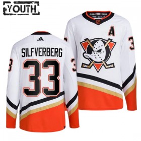 Barn Ishockey Anaheim Ducks tröja Jakob Silfverberg 33 Adidas 2022-23 Vit Reverse Retro 2.0 Authentic